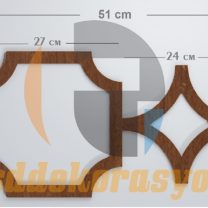 Tsd Dekorasyon 3D duvar panelleri 51 x 27 cm 3 Adet Ceviz